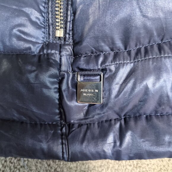 Andrew Marc Women’s Small Blue Hooded Down Puffer Jacket Packable Lightweight - Picture 9 of 10